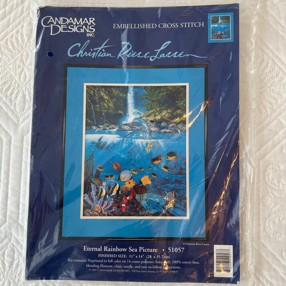 Candamar Embellished Cross Stitch Christian Riese Lassen Eternal Rainbow Sea Kit